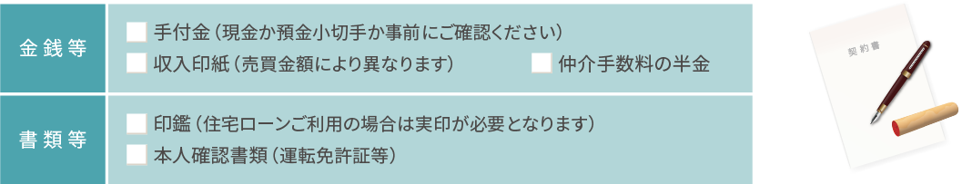 売買契約時に必要なもの